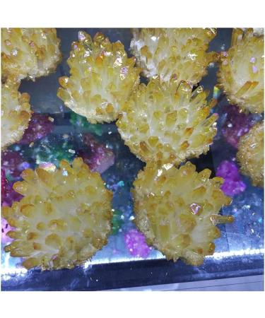 Crystal Rough Natural Crystal Rough 1pcs 300-700g Natural Crystal Cluster Electroplated Yello Crystal Cluster Reiki Stone Crystal Tip House Decorative (Size : 500-600g) - Buy Online on GoSupps.com