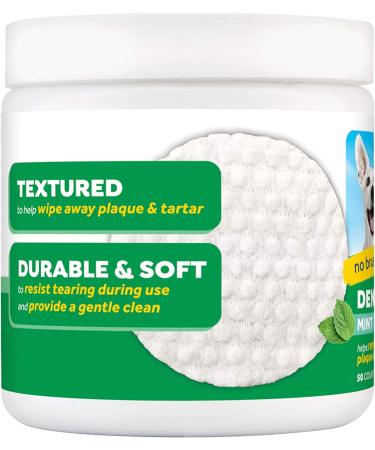 TropiClean Fresh Breath Dental Wipes for Dogs 50ct - No Brushing Teeth Cleaning - Removes Plaque & Tartar - Freshens Breath - Buy Online on GoSupps.com