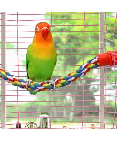 Bird Perch Cage Rope for Parrots Parakeets & Cockatiels | Comfortable & Colorful 80 cm Long with Plastic Nuts - Buy Online on GoSupps.com