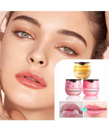 XdealCozyxc Honey Strawberry Watermelon lip balm Set Bee Balm Lip Mask Moisturizing Care Lighten Dark Lip Color Reduce Lip Lines - Buy Online on GoSupps.com