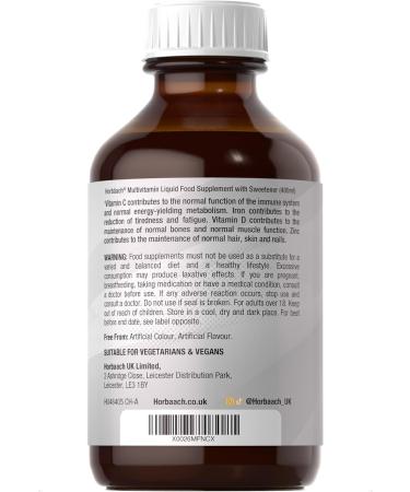 Multivitamin Drops 480ml Vegan Liquid Multivitamin Supplement for Men and Women Horbach - Buy Online on GoSupps.com