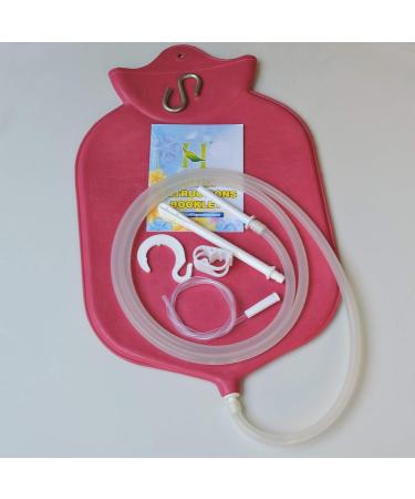 Premium Enema Bag Kit - Colon Cleansing with 4 Quart Platinum Cured Silicone Hose - Red - Buy Online on GoSupps.com