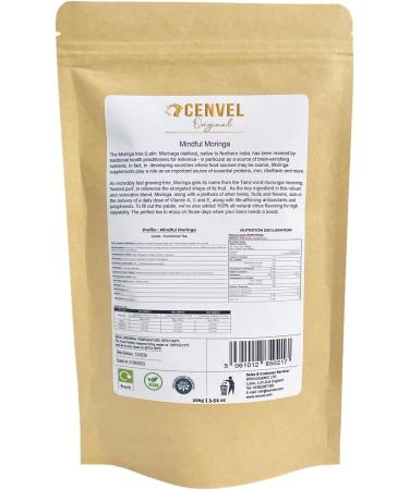 CENVEL Mindful Moringa Is a Mix Of Moringa Strawberry Leaves Orange Pieces Cinnamon Dandelion Leaves Safflower Petals | Great Source Of Brain-Enriching Nutrients (100g) - Buy Online on GoSupps.com