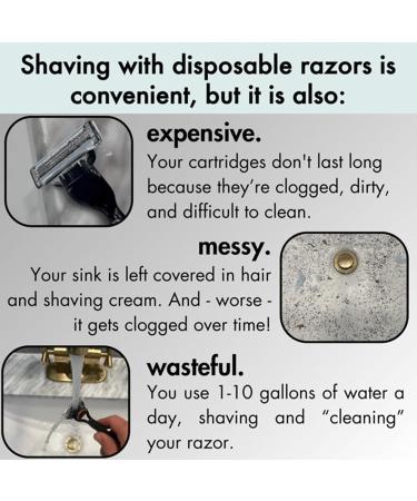 Razor Rinser Cleans Blades No Electricity Required Shaver Accessories Portable Quick Cleaning Shaver Rinse Stand Keeps Blades Clean for Friends and Family - Buy Online on GoSupps.com