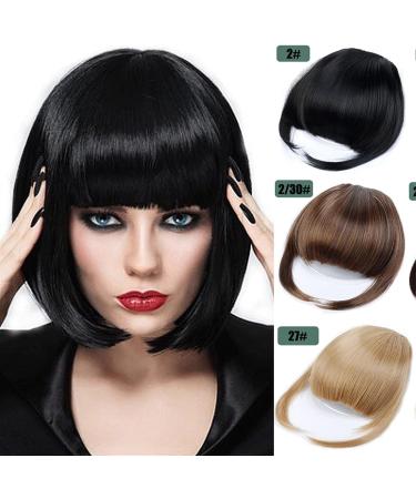 Bangs Clip in Bangs Fashion False Bangs Neat Fringe Hairpiece Thick Blunt Bangs Clip in Hair Extensions Synthetic Fake Bang Hair Piece Hair Accessories for Women Curved Bangs for Daily Wear (Color 2 thick bang - Buy Online on GoSupps.com