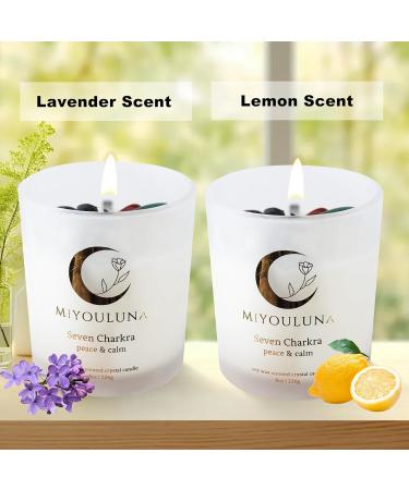 Lemon Aromatherapy Candle with Crystals | 8oz 100% Natural Soy Wax | 40H Burn | Perfect Gift for Women Moms & Men | Ideal for Home Relaxation & Birthdays - Buy Online on GoSupps.com