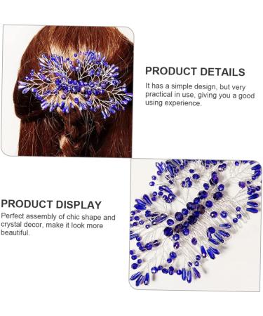 Ipetboom bride hair clip fine Miss bride headpieces for wedding banquet headgear crystal hair clip comb rhinestones prom wedding blue crystal hair comb rhinestone hair clips - Buy Online on GoSupps.com