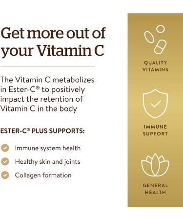 Solgar Ester-C Plus Vitamin C 500 mg - 100 Veg Capsules for Immune Support - Buy Online on GoSupps.com