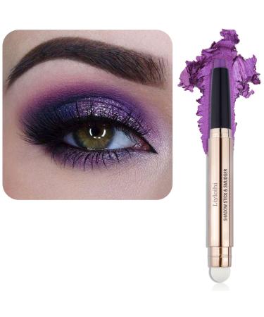 Liyloihi Eyeshadow Stick  Cream Eye Shadow Pencil Crayon Brightener Makeup with Soft Smudger  Waterproof & Long Lasting Eye Highlighter Makeup (08 Orchid Shimmer)