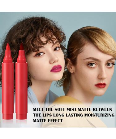 DAGEDA Matte Lip Stain Marker - Waterproof & Highly Pigmented Lip Tint for Women | 2 Colors - Ideal for Long-Lasting Makeup - Buy Online on GoSupps.com