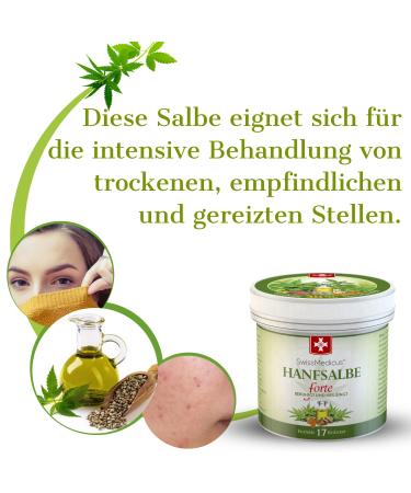 Swissmedicus Hemp Ointment Forte - 30% Hemp Oil for Acne Eczema & Psoriasis - Natural Vegan 125ml Remedy for Problematic Skin - Buy Online on GoSupps.com