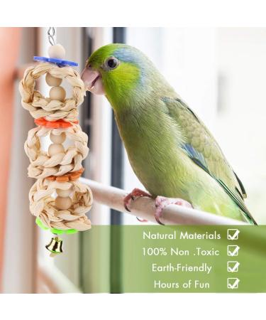 Vegena Bird Toys Set of 8 - Colorful Wooden Ladder Toys & Landing Pads for Budgies Parrots Finches & More - Premium Cage Accessories - Buy Online on GoSupps.com