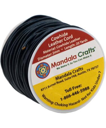 2mm Black Cowhide Leather Cord for Jewelry Making & Kumihimo Braiding - Buy Online on GoSupps.com