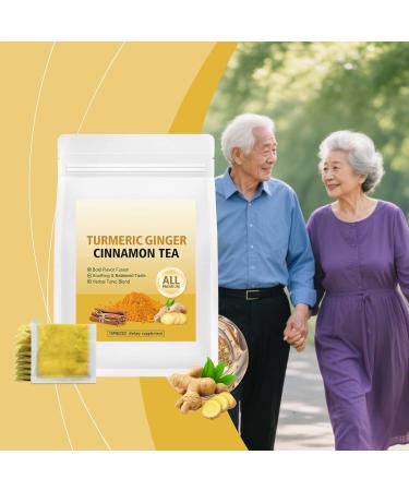 Turmeric Ginger Cinnamon Tea Natural Ingredient No Sugar and Caffeine Free Turmeric Ginger Cross Blend Natural Health Tea 14x20cm for Immune Support Sleep Morning Stress Relief - Buy Online on GoSupps.com