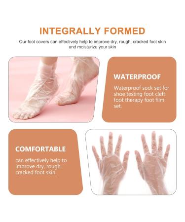 Lurrose Disposable Gloves Set - Premium Hand Covers for Paraffin Treatments Plastic Booties & Sock Stickers - Perfect for Pedicure Spa Accessory - Buy Online on GoSupps.com