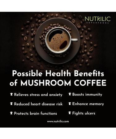 NUTRILIC 10 Muschroom Coffee Decaf Arabica Blend with Lions Mane Chaga Reishi Maitake Shitake Black Fungus Tremella Ginseng Extract Cordyceps and Golden Mushroom - Buy Online on GoSupps.com