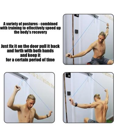 1 x Pulley 1 x Black Oxford Fabric Drawstring Bag Arm Strap Shoulder Pulley On Door Pain Relief Arm Rehabilitation Tool - Buy Online on GoSupps.com