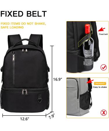 TUGUAN Insulated Cooler Backpack 38/42 Cans Double Deck Leakproof Lightweight - Black Beach Picnic Lunch Bag - Buy Online on GoSupps.com