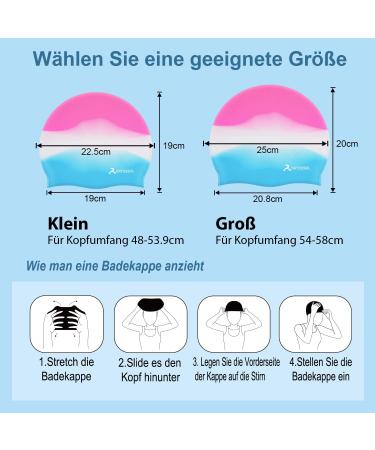 Children's Swimming Caps for Boys & Girls | Comfortable Fit for Ages 5-12 | Pink & Blue - Buy Online on GoSupps.com