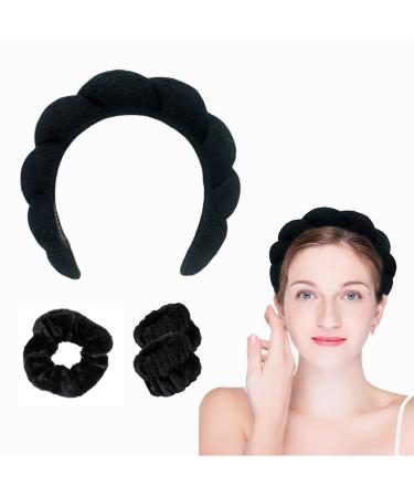 Yiuwccd 4pc Headbands for Women Hair Head Bands Padded Sponge Thick Head Bands Cute Beauty Fashion Wide Hairbands for Womens and Girls Hair Accessories  Black