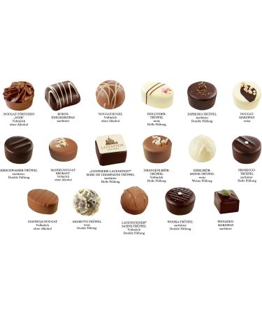  Lauenstein Confiserie Lauensteiner Round Box | 300 g of Chocolates and Truffles | 17 Times Assorted With or Without Alcohol Coffee Table or Gift - Buy Online on GoSupps.com