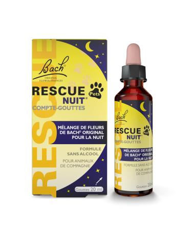 RESCUE Pets Night Dropper 20 ml Peace of Mind for Pets Ideal for Travel Vet Visits Grooming Noise Loneliness Alcohol Free Natural and Vegan