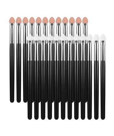 Sibba sponge eyes make-up brush 24 pieces black double-sided eyeshadow applicator magic wand eyeshadow brush Applicator tool set for women and girls 24 pieces silver head black handle 24 pieces - Buy Online on GoSupps.com