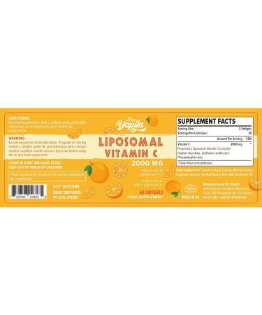 Liposomal Vitamin C Capsules 2000mg - Maximum Absorption High-Dose Antioxidant Supplement Soy-Free & Non-GMO (60 Pieces 2-Pack) - Buy Online on GoSupps.com