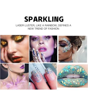  MKNZOME Glitter body gel 6 colors glitter liquid eyeshadow for face hair lips nails Halloween makeup accessories - Buy Online on GoSupps.com