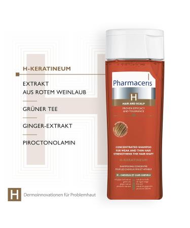 Pharmaceris H Keratineum Concentrated Shampoo | Strengthen Weak & Thin Hair | Sensitive Scalp Treatment | 250ml - Hair Loss Solution for Men & Women - Buy Online on GoSupps.com