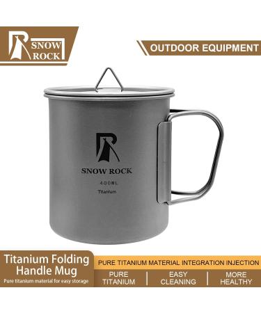 400ml Titanium Coffee Mug with Lid and Folding Handle - Perfect for Camping, Hiking, and Traveling - Buy Online on GoSupps.com