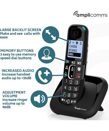 Amplicomms BigTel 1500 Cordless Big Button Phone for Elderly | Hearing Aid Compatible & Loud, Ideal Phones for Seniors - Buy Online on GoSupps.com