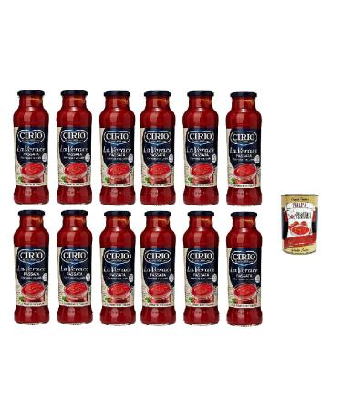 Italian Gourmet E.R. Cirio Passata di Pomodoro Verace Paste Tomato Sauces 700g + Italian Gourmet Pulp 400g (Pack of 12)