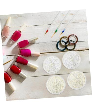 Ipetboom 1 Box Nail Decorations Pearl Flatback Beads Round Flatback Bulk Crafts Gemstones Bulk Pearl Manicure Ornament Nail Art Decoration Pearl Nail Charm Diamond Abs White Delicate 3d 6.5X6.5X1cm White - Buy Online on GoSupps.com