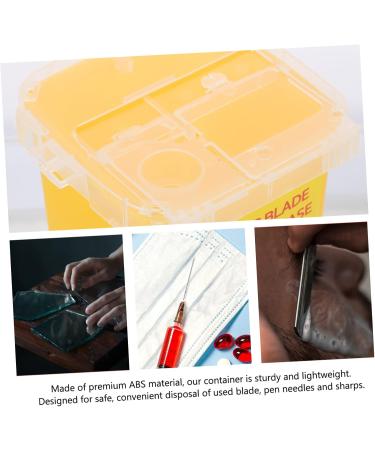 Razor Disposal Mini-Shaver Waste Bucket - Small Plastic Container for Blade Storage | Auto Katzentoilette Yellow 15.4x9.5cm | Buy Internationally - Buy Online on GoSupps.com