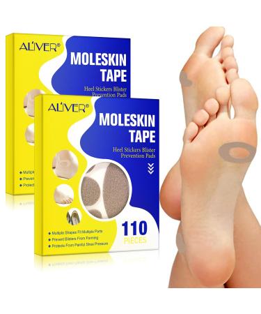 Moleskin Tape for Feet Heel Stickers for Shoes Moleskin Adhesive Pads Anti-wear Heel Pads for Feet Fabric Padding Blister Prevention Padding Avoid Skin Blister Foot Protection for Heels (220 Pieces)
