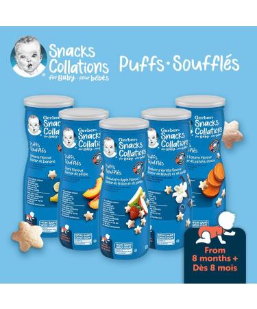 GERBER PUFFS Sweet Strawberry & Apple Baby Snacks Cereal Snack 8+ months 42 g 6 Pack Sweet Strawberry Apple - Buy Online on GoSupps.com