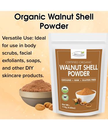 Organic Walnut Shell Powder| Natural Exfoliant | Resealable Zip Lock Pouch | USDA Organic| Pure & Natural Powder for Skin | Suitable for Face body & Foot Scrub | 114 Grams (4 OZ) 4 Ounce (Pack of 1) 4.0 - Buy Online on GoSupps.com