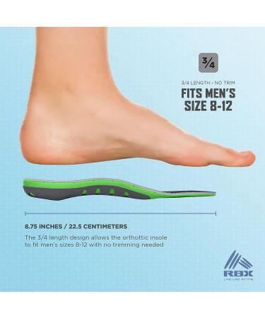 Plantar Fasciitis Ortho Insole (Men's) 3/4 Size - Lime Green - Buy Online on GoSupps.com