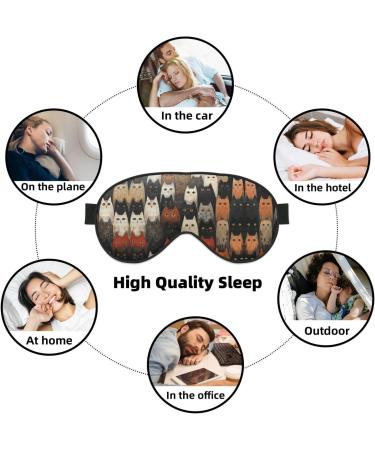 SSIMOO Cat Print Ultra-Soft Eye Mask - Light-Blocking Comfort for Restful Sleep - International Shipping Available - Buy Online on GoSupps.com