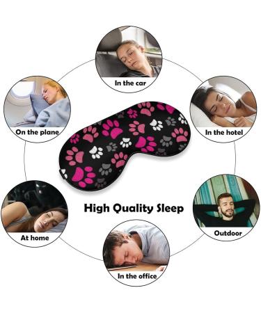 Buy Pink Animal Paws Print Sleep Mask for Women | Adjustable Eye Shades with Elastic Strap | Comfortable Sleeping Cover - Buy Online on GoSupps.com