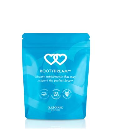Gluteboost BootyDream Glute Supplement Pills - Women's Nutritional Caplets for Maximum Skin Hydration - Natural Nourishment w/Maca Root Saw Palmetto Rose Hips & Dong Quai - 30 Capsules 1 Month