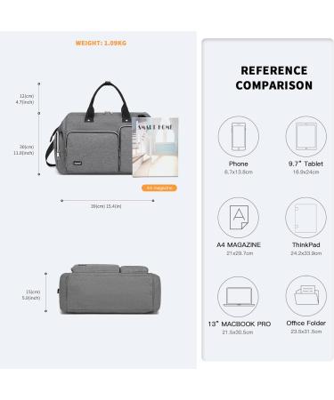 Kono Baby Changing Bag Nappy Diaper Bags for Mom and Dad Large Travel Tote Messenger with Changing Mat Grey - Buy Online on GoSupps.com