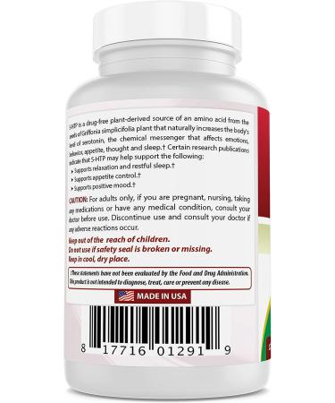 Best Naturals 5-HTP 50mg Capsules - Supports Relaxation & Restful Sleep - 120 Count Pack - Premium Quality Supplement - Buy Online on GoSupps.com