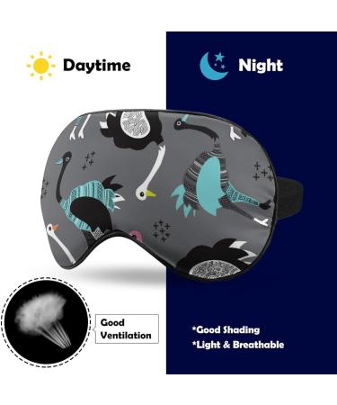 Colored Ostrich Sleep Mask - Adjustable Strap Eye Cover for Sleeping, Blocks Light - Perfect for Night, Travel, Nap - Men and Women - Buy Online on GoSupps.com