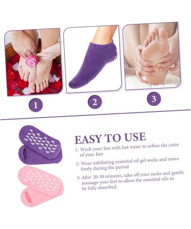 MAGICLULU 2 Pairs Gel Socks Cotton Yarn Miss Women's Socks Moisturizing 22x10x1cm - Buy Online on GoSupps.com