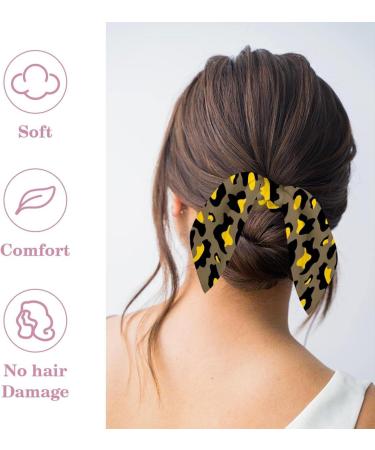 6 Pieces Elastic Long Hair Ties with Bow for kids Women Girls Leopard Print Yellow Coffee Black Multi-colored 18 - Buy Online on GoSupps.com