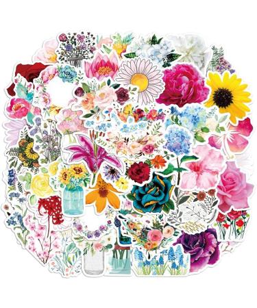 100pcs Flower Stickers Pack - Cute Vinyl Aesthetic Trendy Waterproof Decals for Water Bottle, Laptop, Phone - Ideal Flower Gifts for Women, Teens, Girls - Hydroflask Scrapbooking Stickers - Buy Online on GoSupps.com