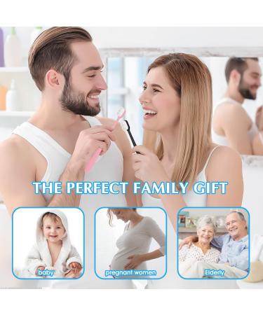 Shop WLLHYF Extra Soft Micro Nano Toothbrushes - 10000 Bristles for Sensitive Gums | Painless Brushing for Kids & Adults - Black/Pink - Buy Online on GoSupps.com
