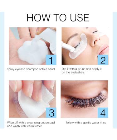 50ml Eyelash Cleaner Foam - Best Shampoo for Eyelash Extensions & Natural Lashes | Makeup Remover for Salon & Home Use - Buy Online on GoSupps.com